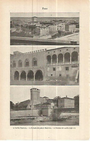 LAMINA ESPASA 16062: Castillo y Palacio Malatesta en Fano