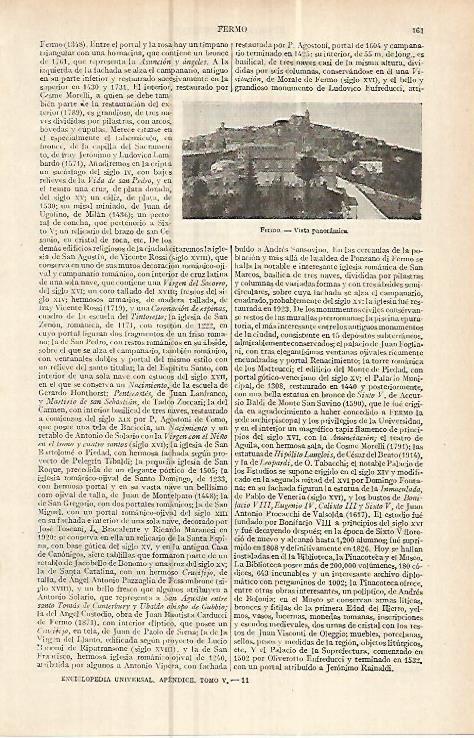 LAMINA ESPASA 16071: Vista panoramica de Fermo Italia