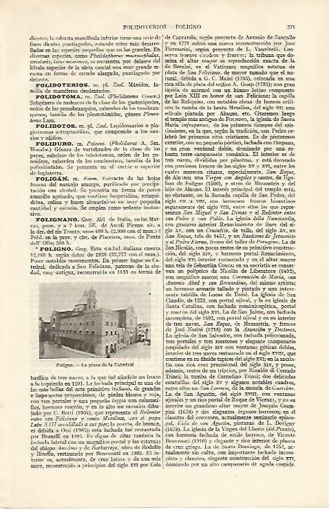 LAMINA ESPASA 16096: Plaza de la Catedral en Foligno Italia