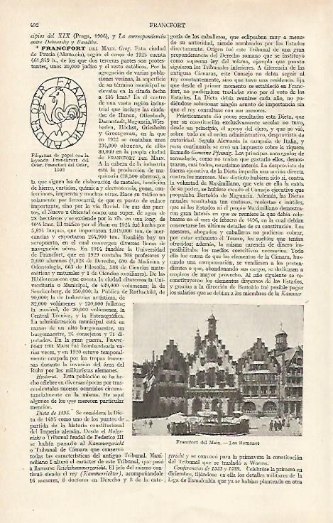 LAMINA ESPASA Alemania 16112: Los Romanos en Francfort de Main Alemania