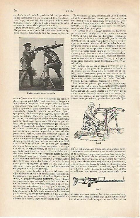 LAMINA ESPASA 16126: Fusil apoyado sobre horquilla