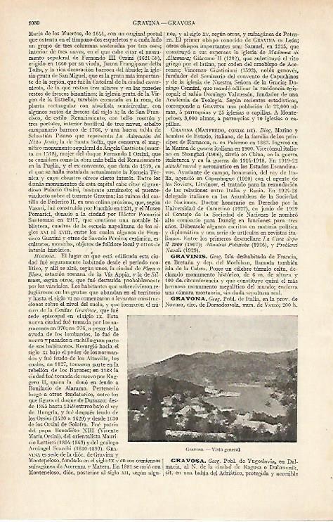 LAMINA ESPASA 16180: Vista general de Gravosa Yugoslavia