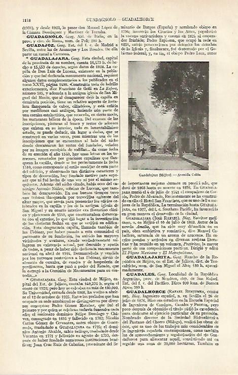 LAMINA ESPASA 16192: Avenida Colon en Guadalajara Mejico