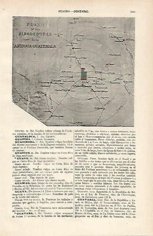 LAMINA ESPASA 16197: Plano de los alrededores de la antigua Guatemala