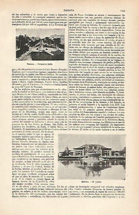 LAMINA ESPASA 16207: Parque La India en La Habana Cuba