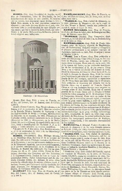 LAMINA ESPASA 16209: El Observatorio en Hamburgo