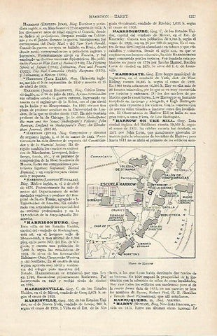 LAMINA ESPASA 16213: Plano de Harrow Inglaterra