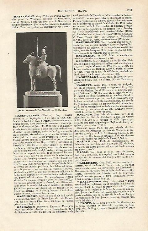 LAMINA ESPASA 16216: Estatua ecuestre por Haseltine