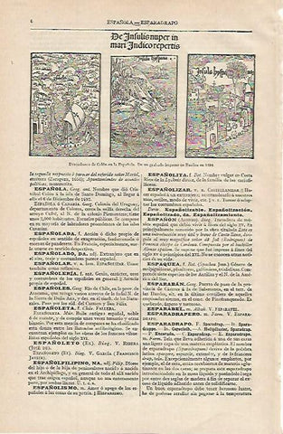 LAMINA ESPASA 16235: Desembarco de Colon en España grabado de 1494
