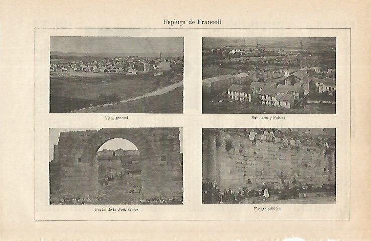 LAMINA ESPASA 16267: Vistas de Esplugues de Francoli Tarragona