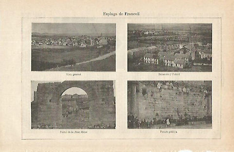 LAMINA ESPASA 16267: Vistas de Esplugues de Francoli Tarragona