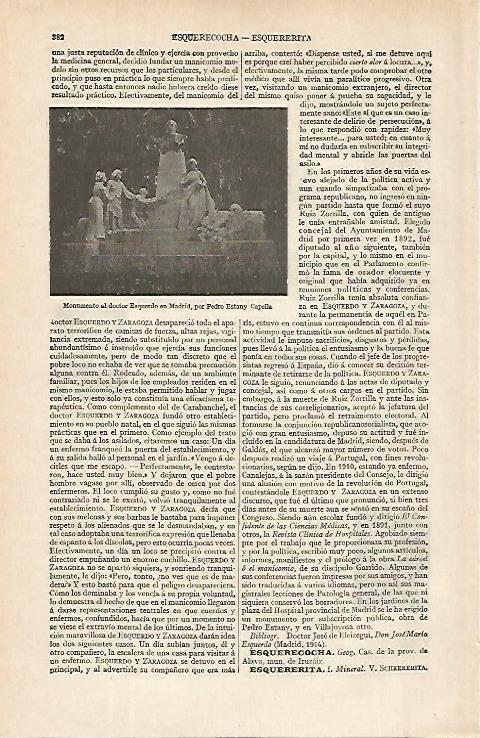 LAMINA ESPASA 16281: Monumento al doctor Esquerdo en Madrid