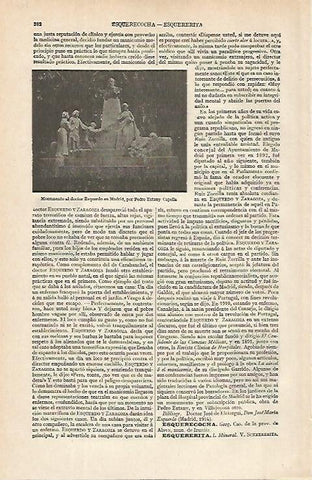 LAMINA ESPASA 16281: Monumento al doctor Esquerdo en Madrid