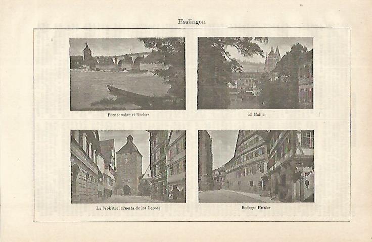 LAMINA ESPASA 16291: Vistas de Esslingen Austria
