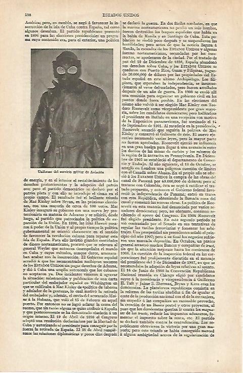 LAMINA ESPASA 16342: Uniforme de Aviacion de Estados Unidos