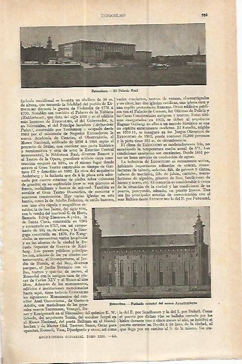 LAMINA ESPASA 16380: Palacio Real de Estocolmo