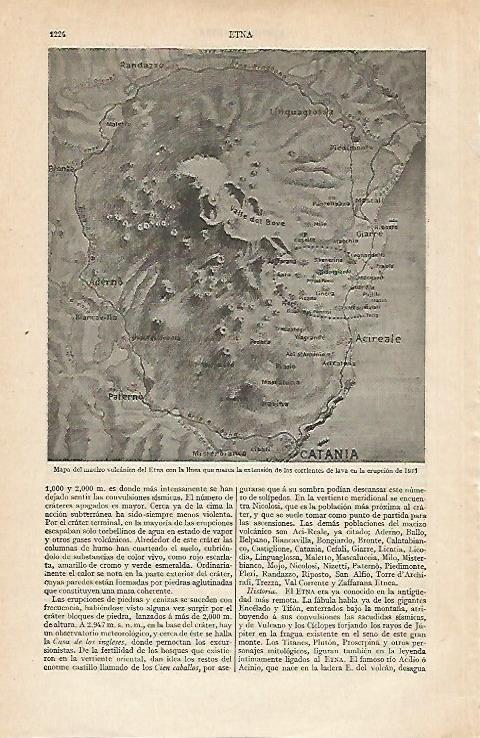 LAMINA ESPASA 16410: Mapa del Etna