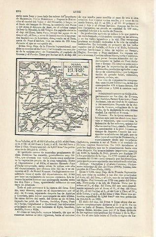 LAMINA ESPASA 16428: Mapa de la cuenca del Eure