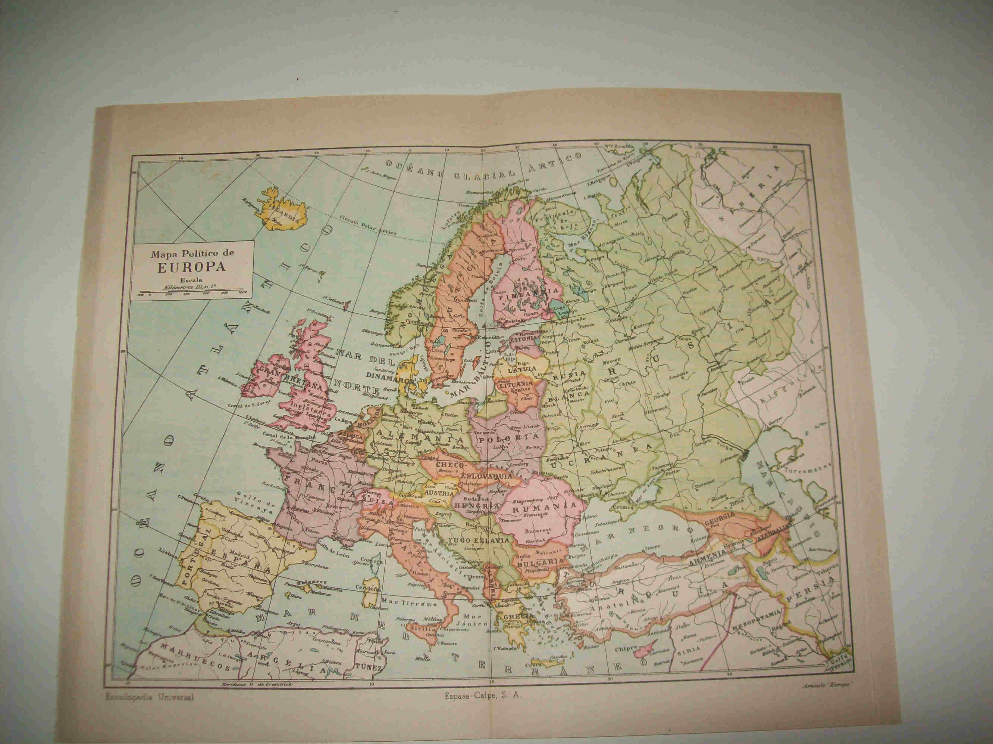 LAMINA ESPASA 16431: Mapa politico de Europa