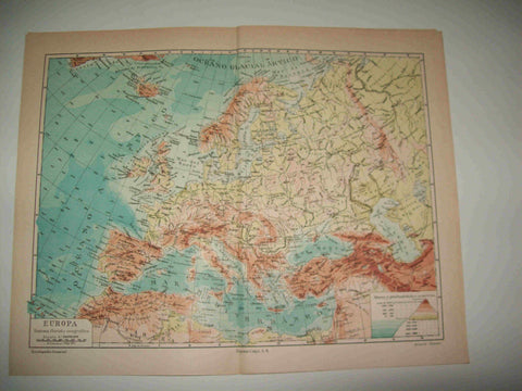 LAMINA ESPASA 16433: Mapa fisico de Europa