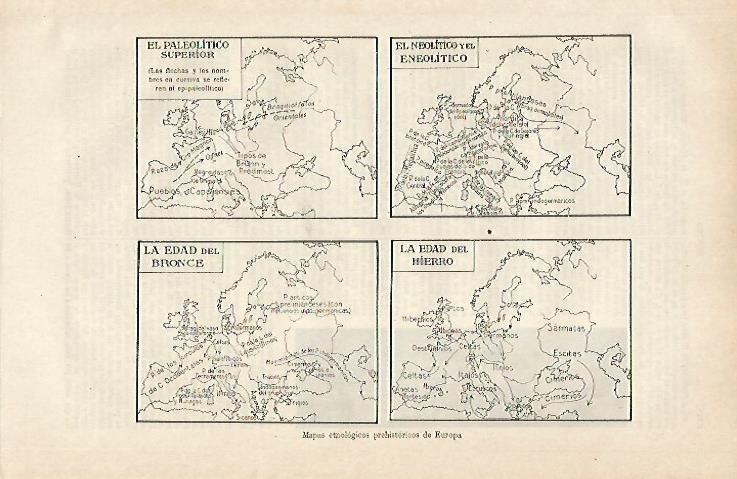 LAMINA ESPASA 16439: Mapas etnologicos prehistoricos de Europa