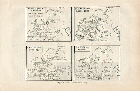 LAMINA ESPASA 16439: Mapas etnologicos prehistoricos de Europa