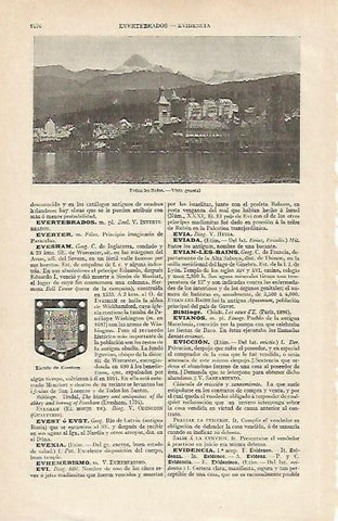 LAMINA ESPASA 16455: Vista general de Evian les Bains Francia