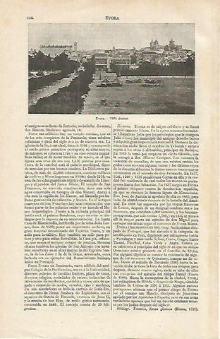 LAMINA ESPASA 16457: Vista de Evora Francia