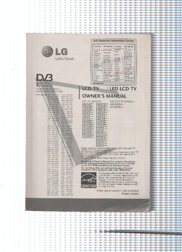 LG Manual de Instrucciones de Televisor