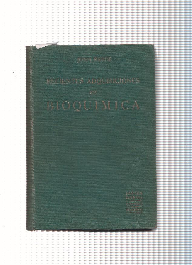 Recientes adquisiciones en Bioquimica