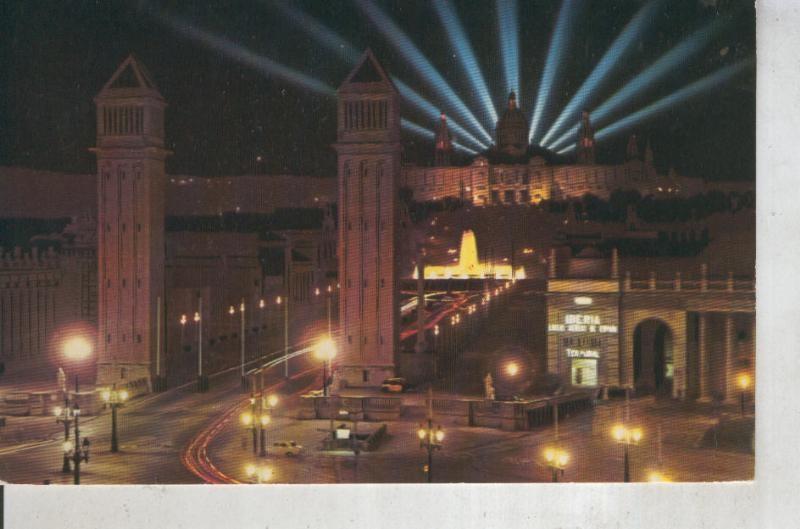 Postal 011353: Fuente Monumental y Palacio Nacional de Barcelona