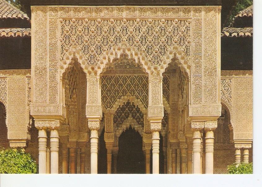 Postal 025728 : Detalle arcos del Patio de los Leones. Alhambra (Granada)