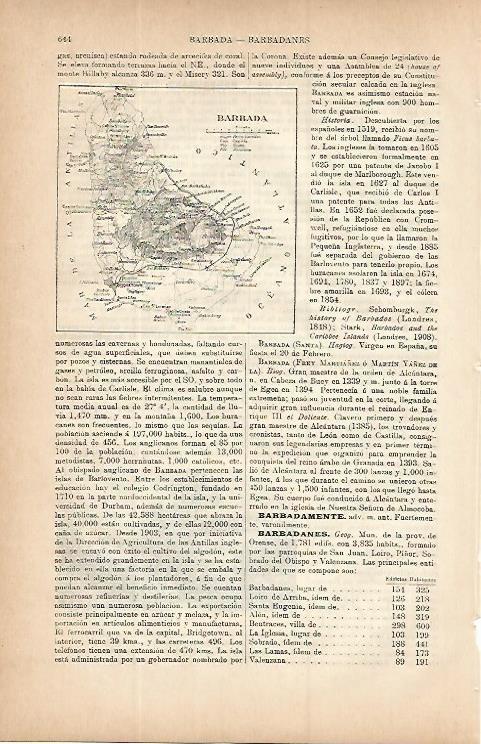 LAMINA ESPASA 9748: Plano de la isla de Barbada