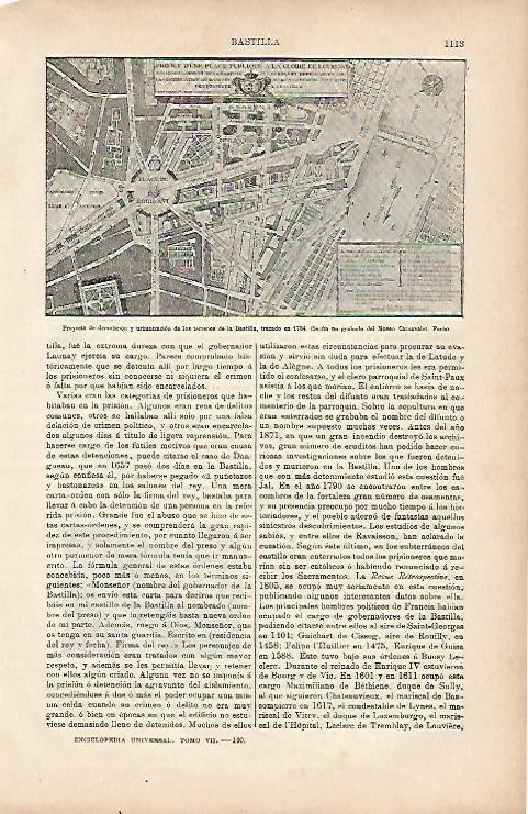 LAMINA ESPASA 9823: Priyecto para la Bastilla de 1784