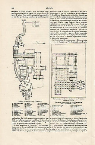 LAMINA ESPASA 13099: Plantas de las Abadias de Fountains y del Batalha