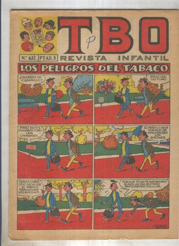 TBO numero 632: Los peligros del tabaco (Salvador Mestre), (numerado 3 en trasera)