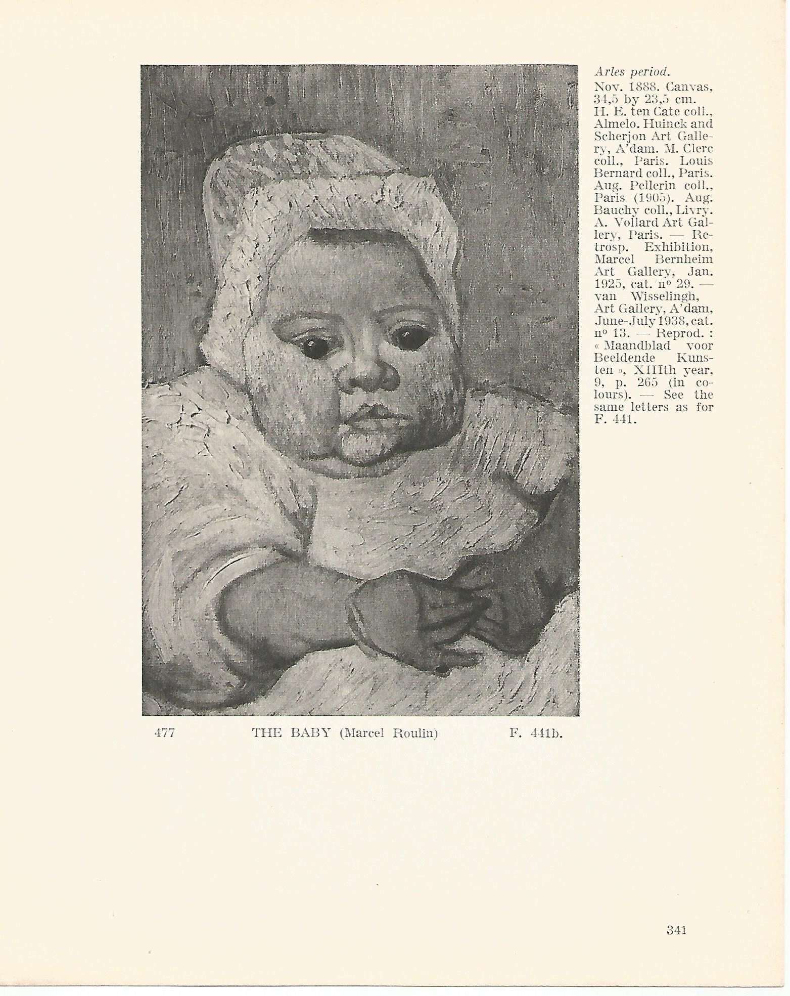 LAMINA 1365: VAN GOGH. The Baby (Marcel Roulin)