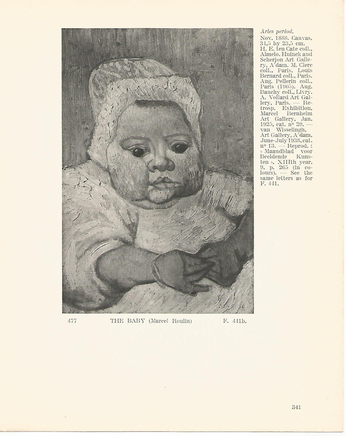 LAMINA 1365: VAN GOGH. The Baby (Marcel Roulin)