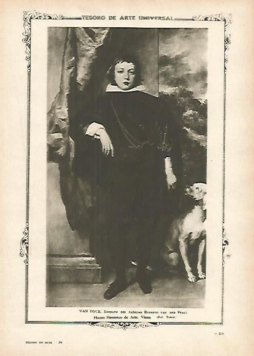 LAMINA 1385. VAN DYCK. Retrato del prñincipe Ruperto Van der Pfauz