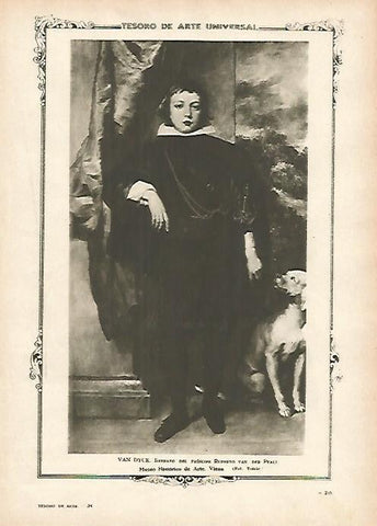 LAMINA 1385. VAN DYCK. Retrato del prñincipe Ruperto Van der Pfauz