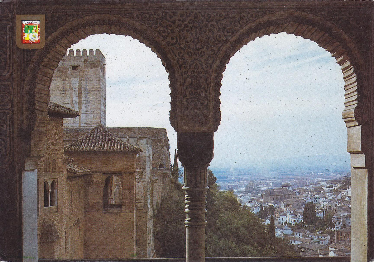 Postal 61012: Vista desde el salon de embajadores.  Alhambra (Granada)