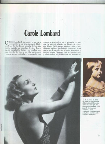 Carole Lombard: 19 paginas, 35 fotos color y blanco/negro