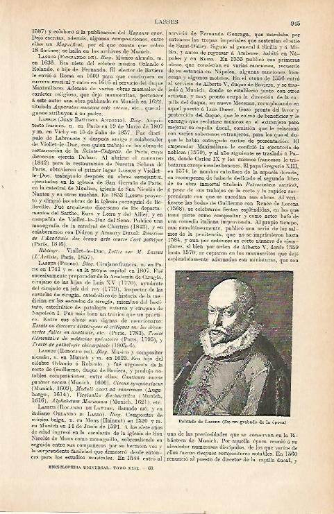 LAMINA ESPASA 9030: Roland de Lassus