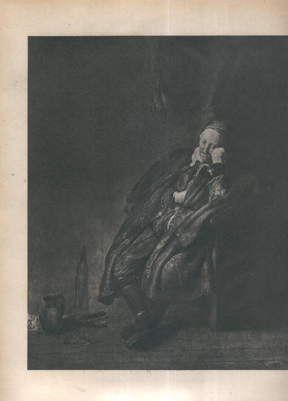 Rembrandt lamina 011: Viejo durmiendo
