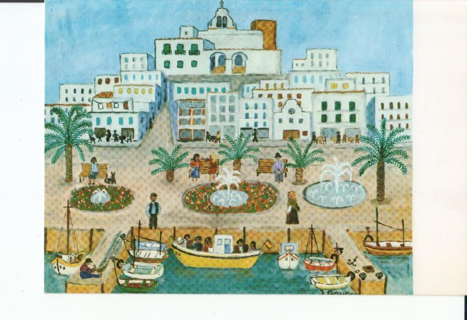 Postal 016982: SANT ANTONI Ibiza - Pintura Naif de Incenborg Gauger