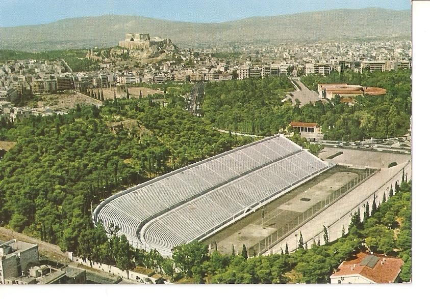 Postal 042606 : Athens. Stadium Temple of Olympian Zeus and Acropolis. Airview