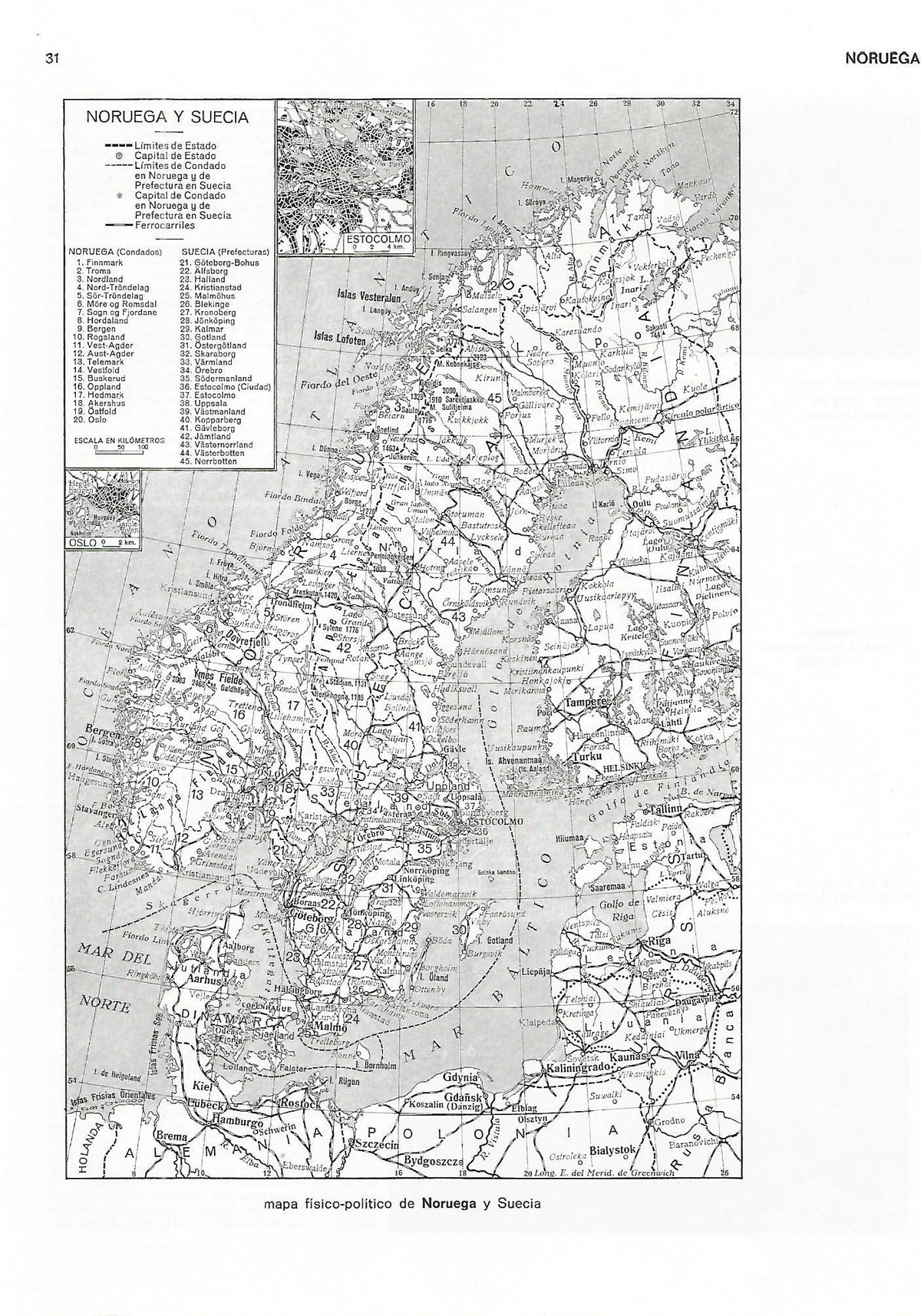 Lamina 171: Mapa de Noruega y Suecia