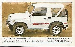 CROMO 381 ALBUM COCHES MOTOR 16: SUZUKI SJ 410 LONA