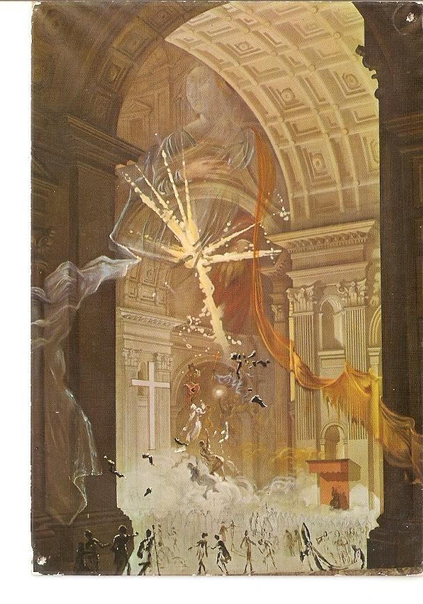 Postal 024250 : Explosion de la fe catolica en el centro de una Catedral