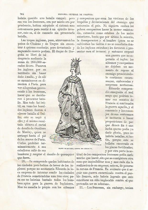 LAMINA 3476: Isabel de Baviera esposa de Carlos VI